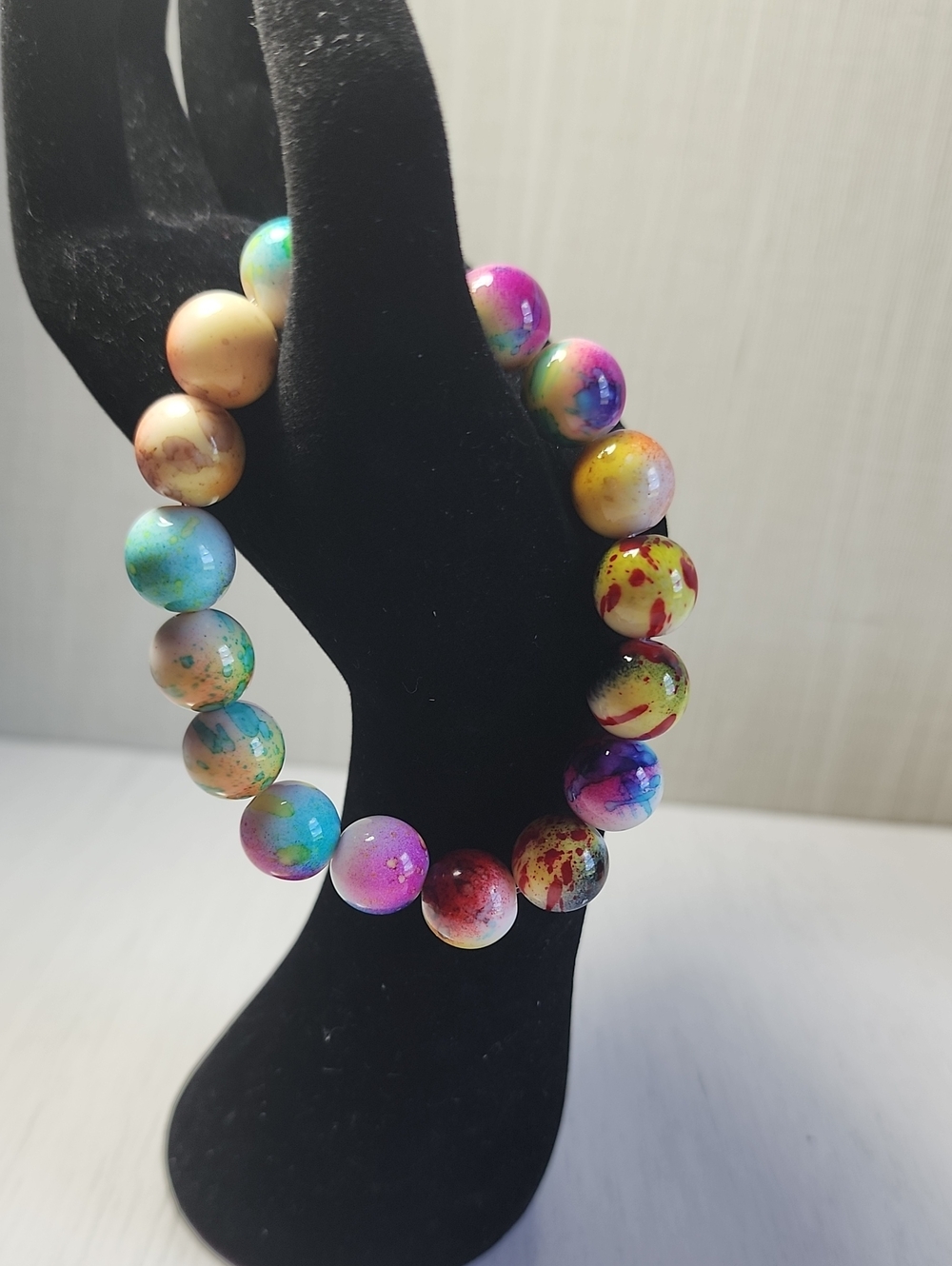 Multicolor Beaded Stretch Bracelet - handmade by me